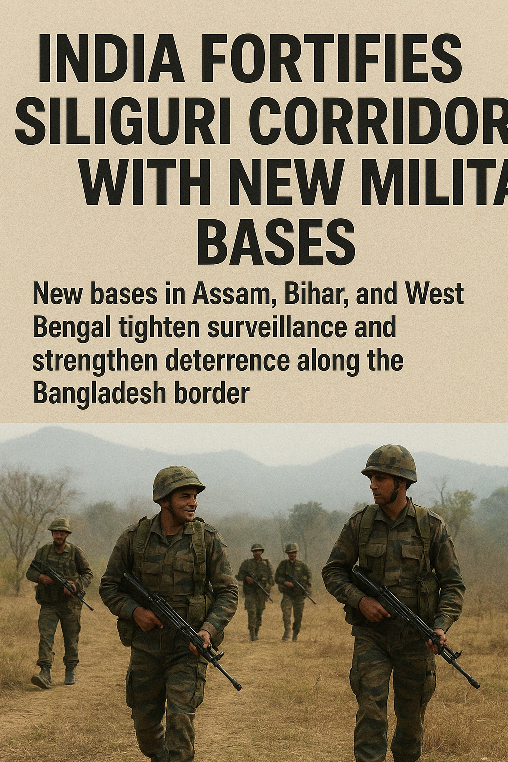 INDIA FORTIFIES SILIGURI CORRIDOR WITH NEW MILITARY BASES
