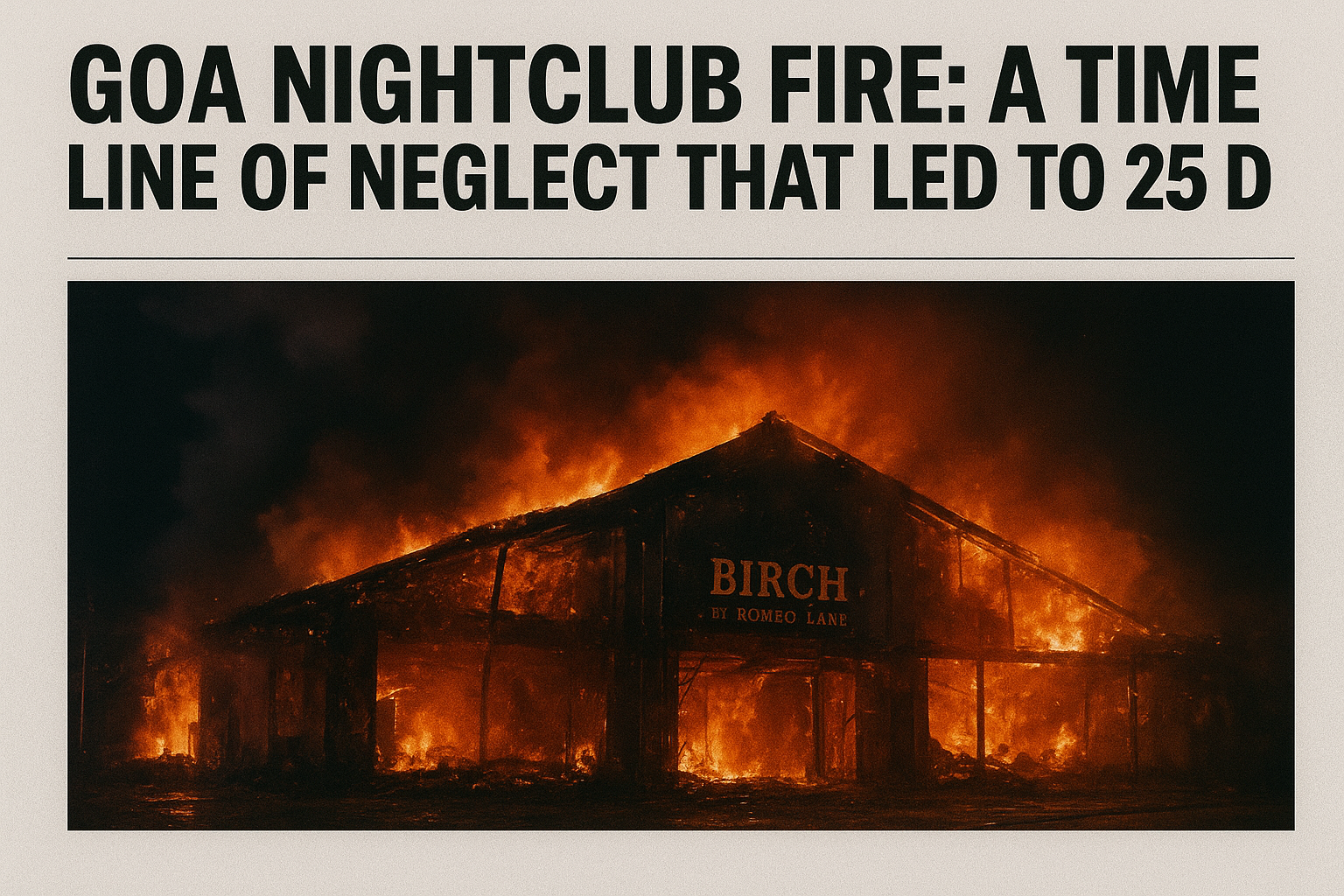 GOA NIGHTCLUB FIRE: A TIMELINE OF NEGLECT THAT LED TO 25 DEATHS
