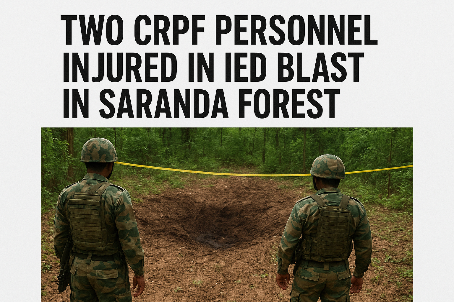 TWO CRPF PERSONNEL INJURED IN IED BLAST IN SARANDA FOREST