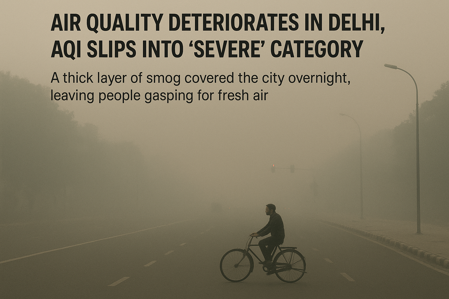 AIR QUALITY DETERIORATES IN DELHI, AQI SLIPS INTO ‘SEVERE’ CATEGORY