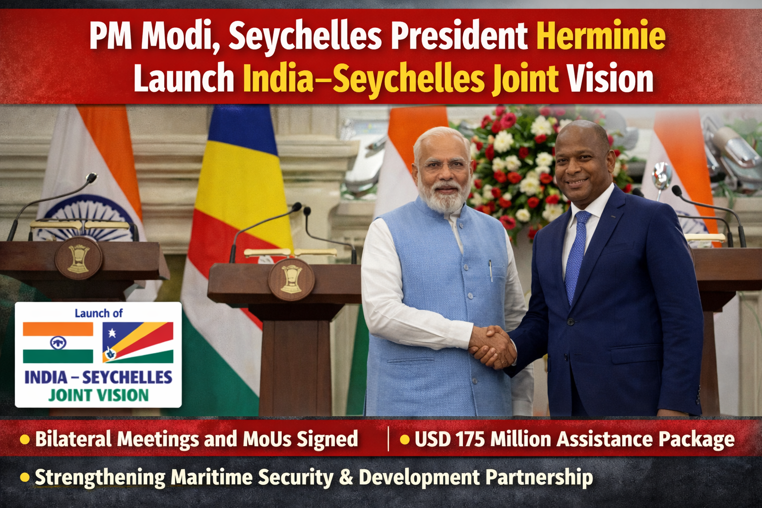 PM Modi, Seychelles President Herminie Launch India–Seychelles Joint Vision