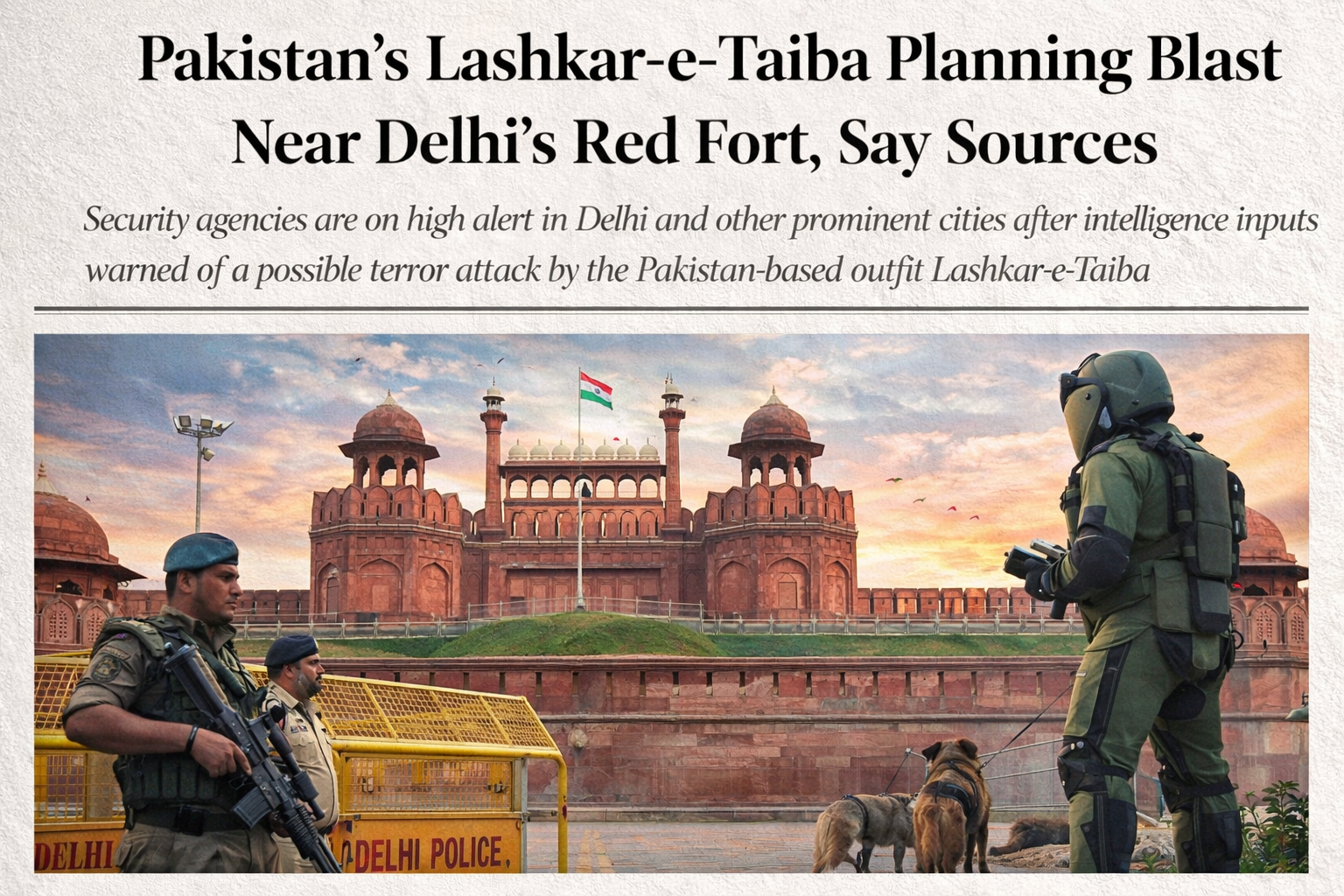 Pakistan’s Lashkar-e-Taiba Planning Blast Near Delhi’s Red Fort, Say Sources
