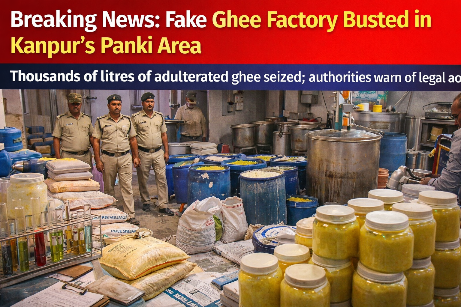 Breaking News: Kanpur Authorities Seize Thousands of Litres of Fake Ghee in Panki Raid