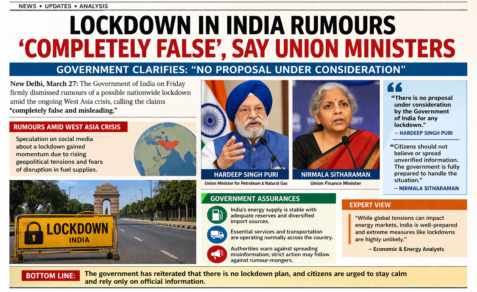 Lockdown Rumours in India ‘Completely False’, Clarify Union Ministers
