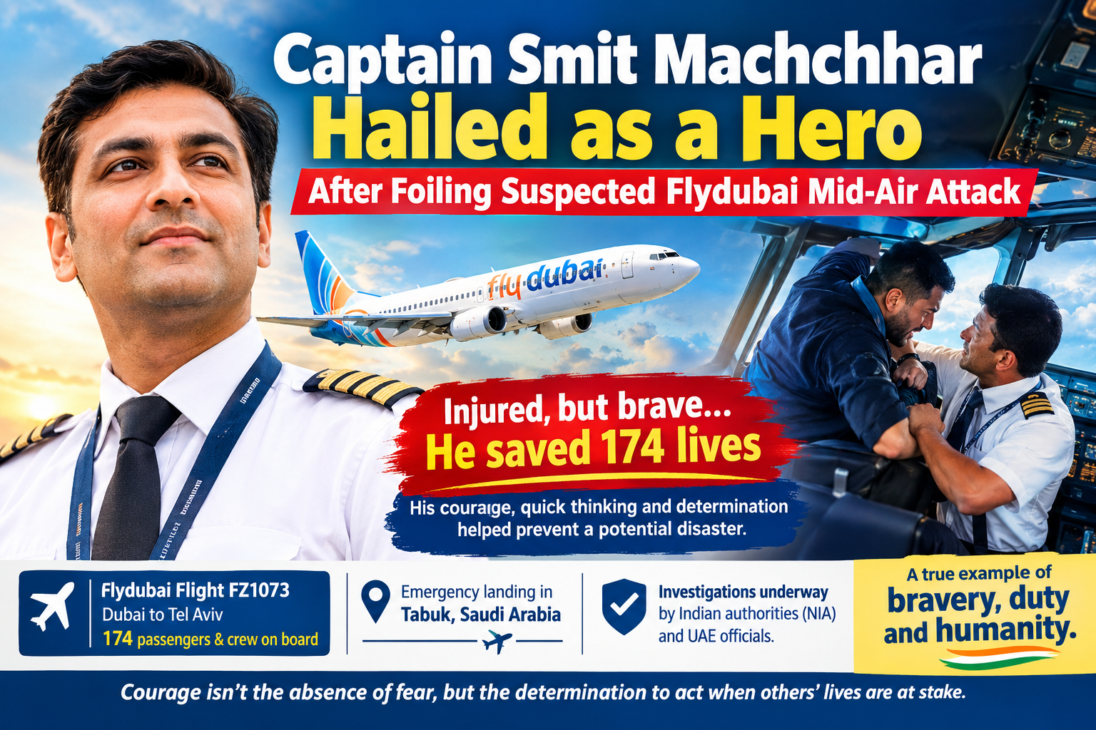 Captain Smit Machchhar Hailed as a Hero After Foiling Suspected Flydubai Mid-Air Attack